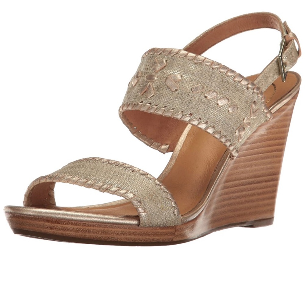 Jack Rogers Gold Vanessa Wedge